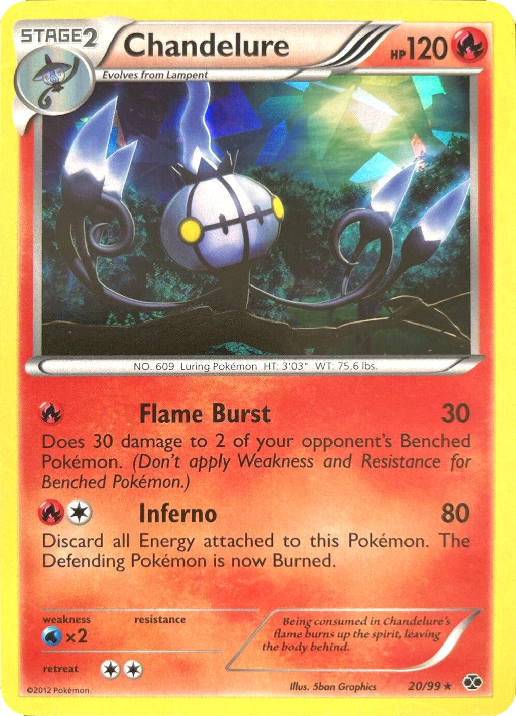 Chandelure (20/99) (Cracked Ice Holo) [Black & White: Next Destinies] | Odin's Place