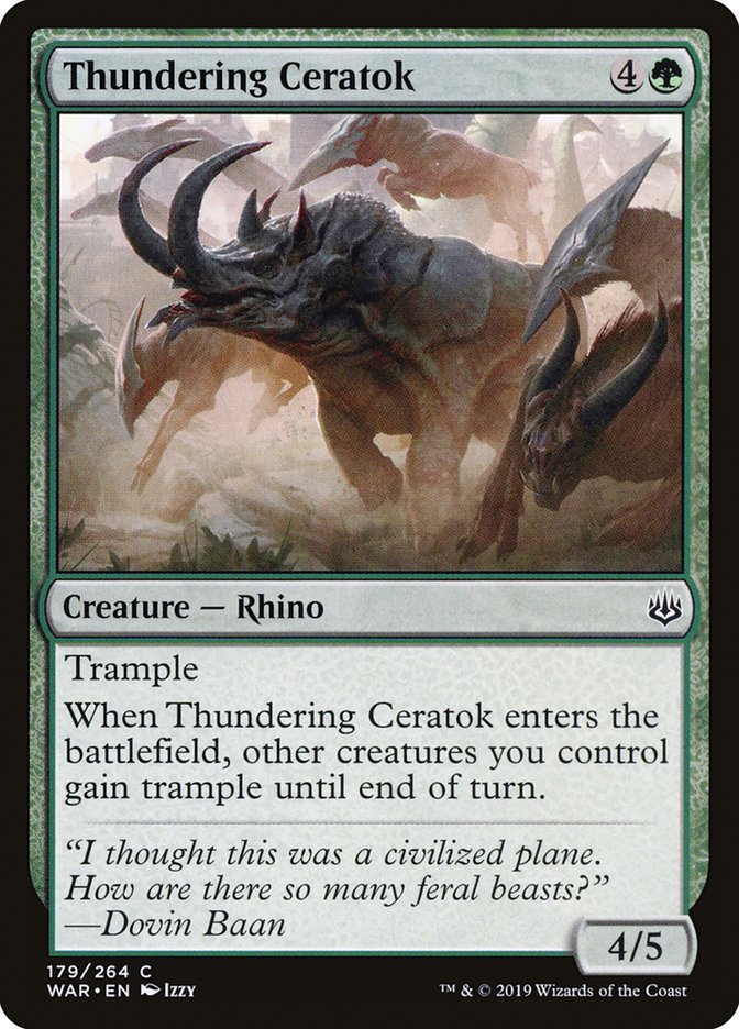 Thundering Ceratok (179) [War of the Spark] | Odin's Place