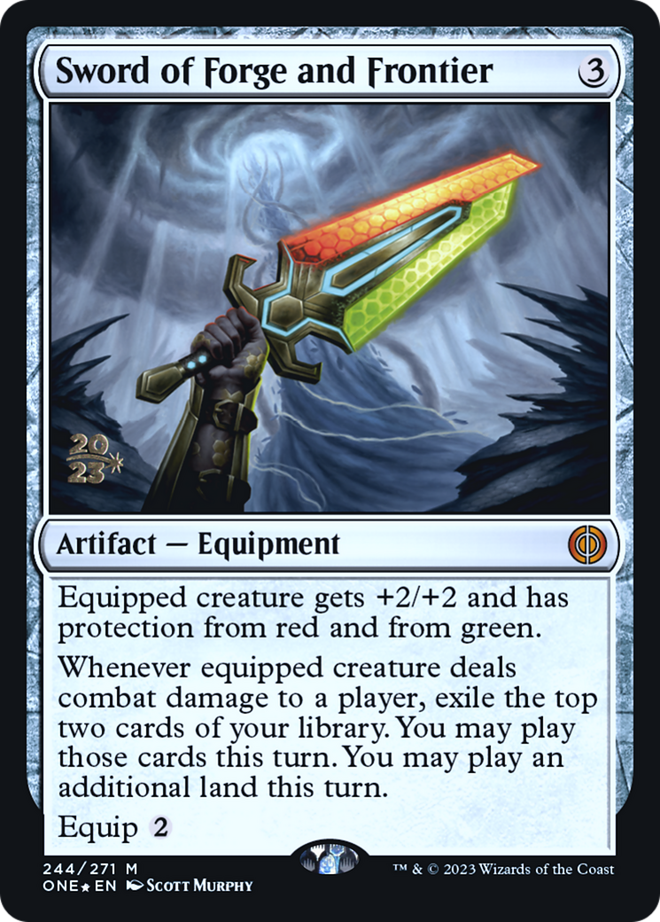 Sword of Forge and Frontier [Phyrexia: All Will Be One Prerelease Promos] | Odin's Place