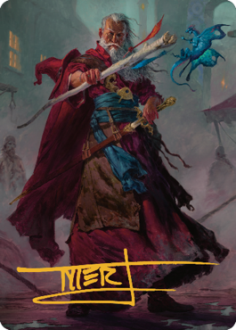 Elminster Art Card (64) (Gold-Stamped Signature) [Commander Legends: Battle for Baldur's Gate Art Series] | Odin's Place
