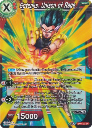 Gotenks, Unison of Rage (EX11-02) [Universe 7 Unison] | Odin's Place