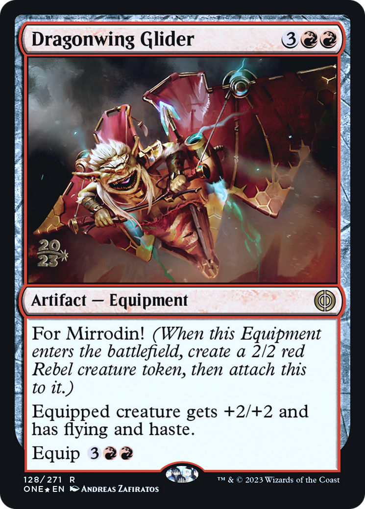 Dragonwing Glider [Phyrexia: All Will Be One Prerelease Promos] | Odin's Place