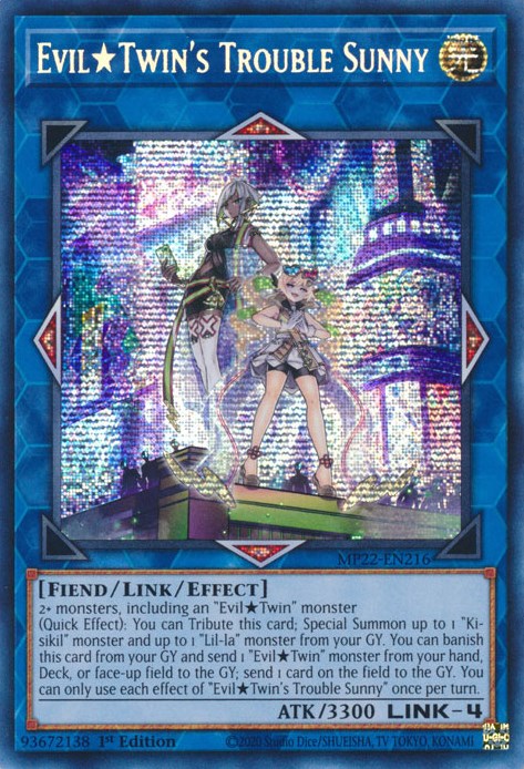 Evil Twin's Trouble Sunny [MP22-EN216] Prismatic Secret Rare | Odin's Place