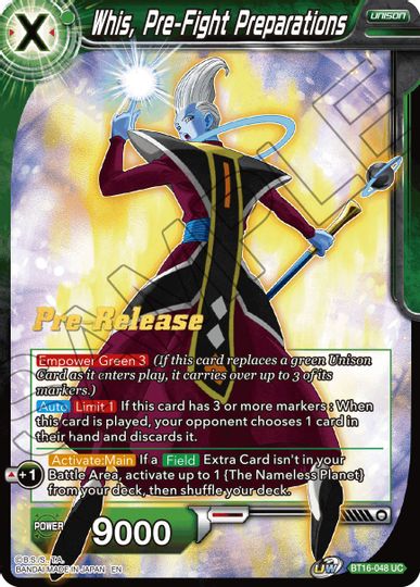 Whis, Pre-Fight Preparations (BT16-048) [Realm of the Gods Prerelease Promos] | Odin's Place