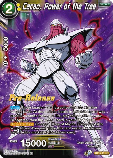 Cacao, Power of the Tree (BT15-111) [Saiyan Showdown Prerelease Promos] | Odin's Place