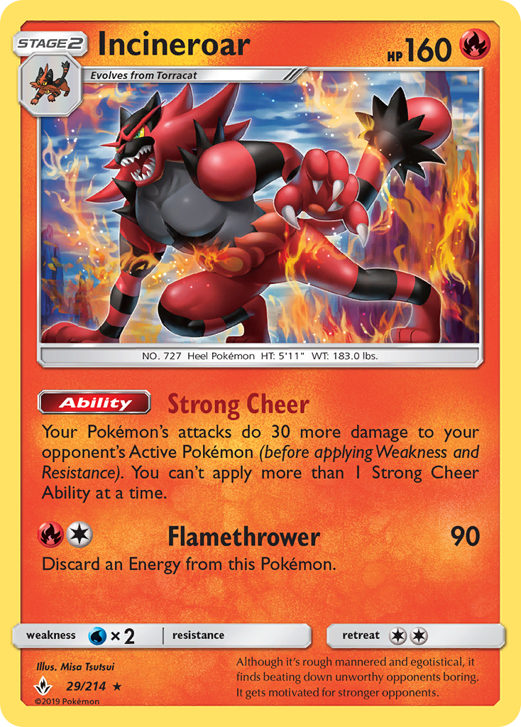 Incineroar (29/214) [Sun & Moon: Unbroken Bonds] | Odin's Place