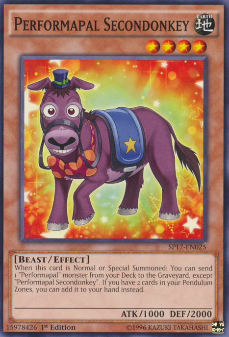 Performapal Secondonkey [SP17-EN025] Starfoil Rare | Odin's Place