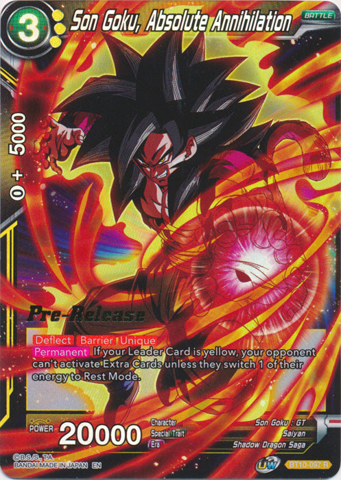 Son Goku, Absolute Annihilation (BT10-097) [Rise of the Unison Warrior Prerelease Promos] | Odin's Place