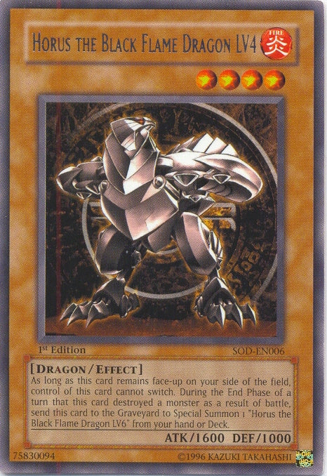 Horus The Black Flame Dragon LV4 [SOD-EN006] Rare | Odin's Place