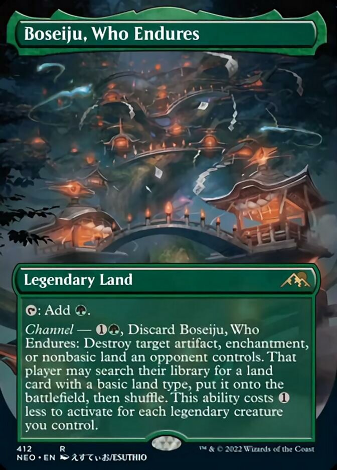 Boseiju, Who Endures (Borderless Alternate Art) [Kamigawa: Neon Dynasty] | Odin's Place