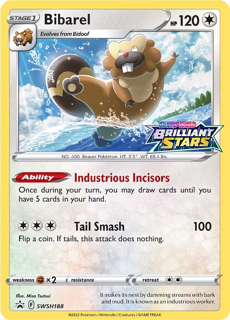 Bibarel (SWSH188) (Prerelease Promo) [Sword & Shield: Black Star Promos] | Odin's Place
