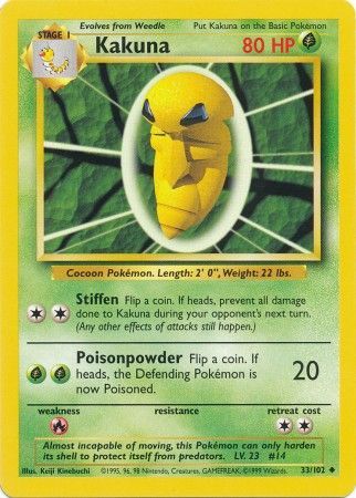 Kakuna (33/102) [Base Set Unlimited] | Odin's Place