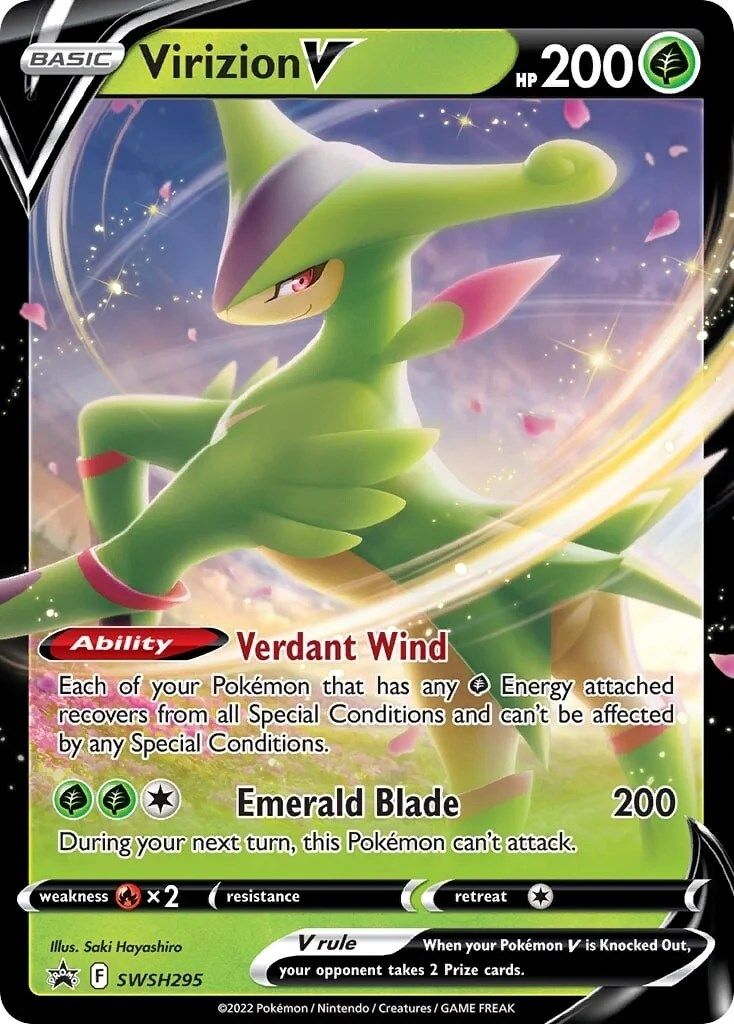 Virizion V (SWSH295) (Jumbo Card) [Sword & Shield: Black Star Promos] | Odin's Place