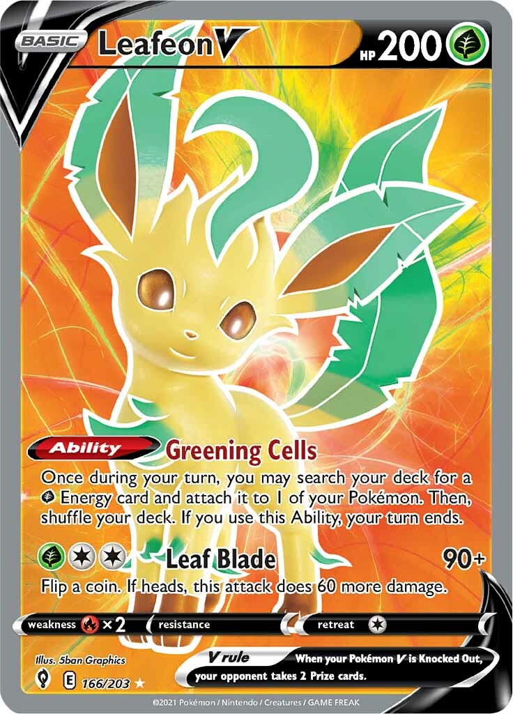 Leafeon V (166/203) [Sword & Shield: Evolving Skies] | Odin's Place