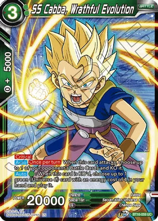 SS Cabba, Wrathful Evolution (BT16-059) [Realm of the Gods] | Odin's Place