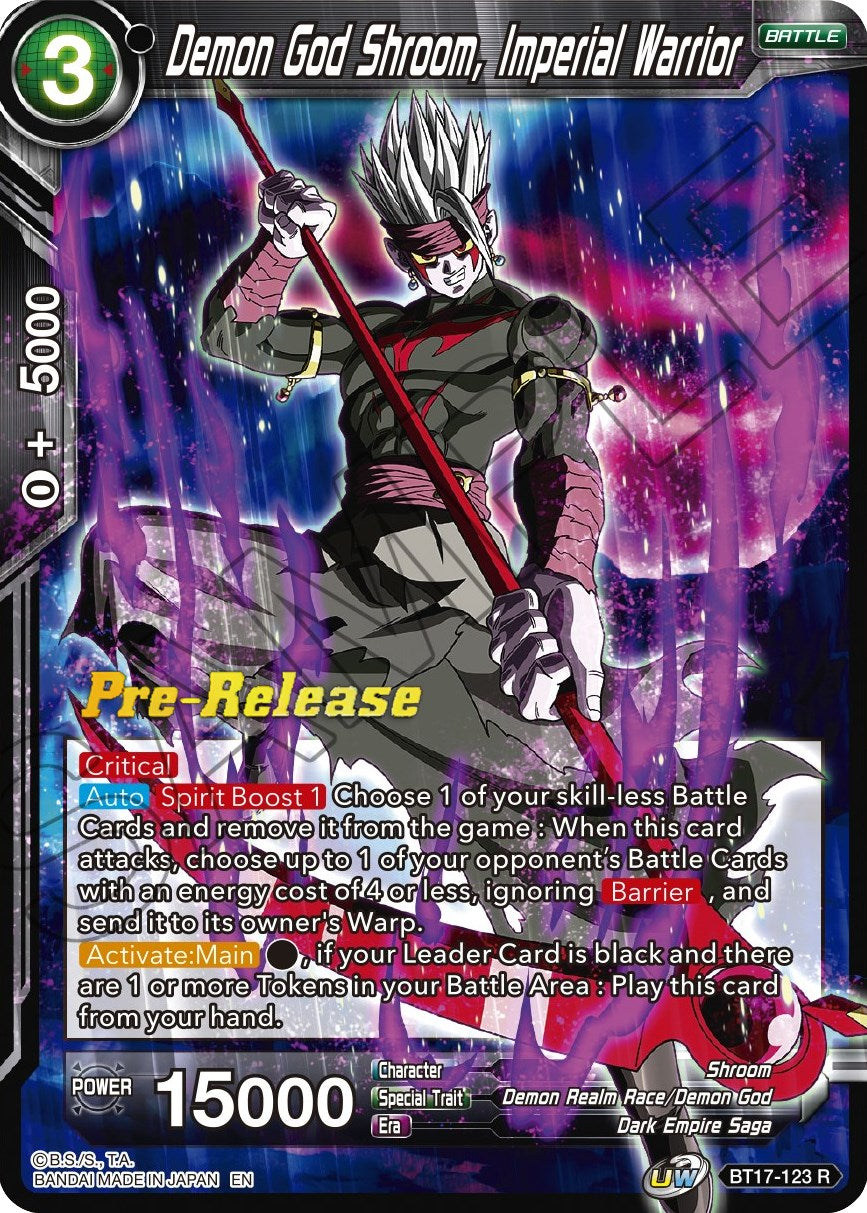Demon God Shroom, Imperial Warrior (BT17-123) [Ultimate Squad Prerelease Promos] | Odin's Place