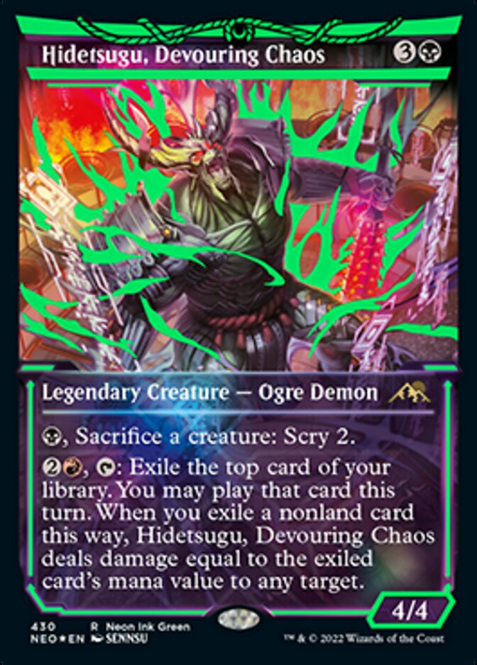 Hidetsugu, Devouring Chaos (Neon Ink Green) [Kamigawa: Neon Dynasty] | Odin's Place