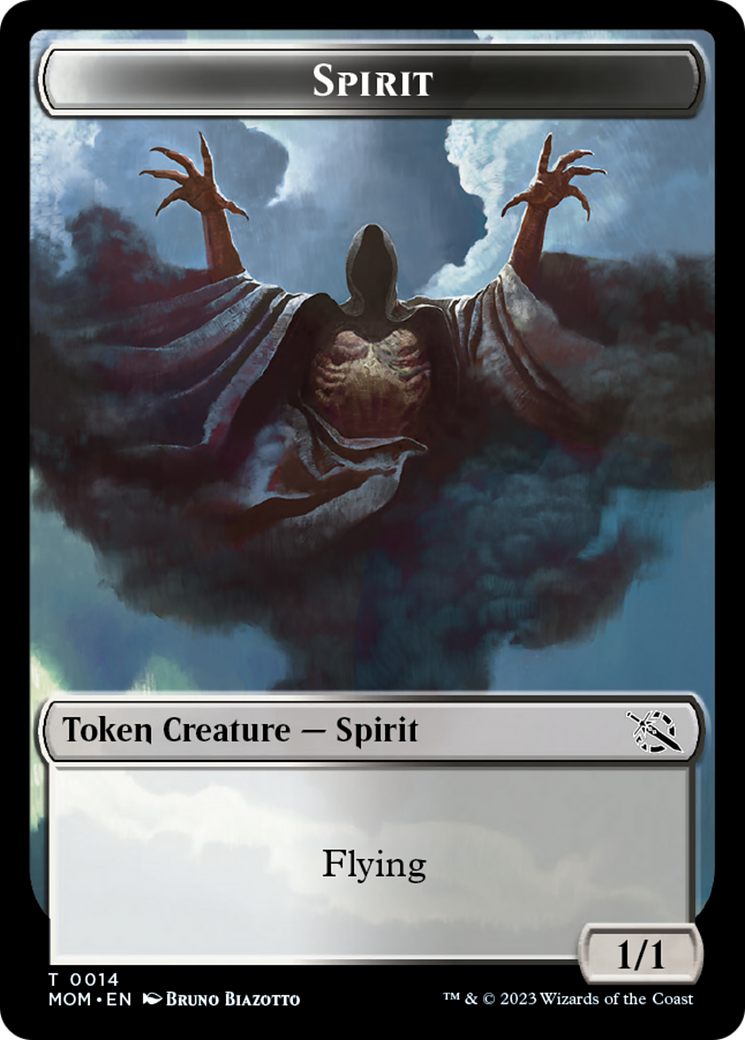 Knight (7) // Spirit (14) Double-Sided Token [March of the Machine Commander Tokens] | Odin's Place