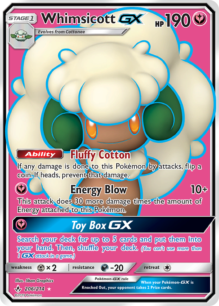 Whimsicott GX (206/214) [Sun & Moon: Unbroken Bonds] | Odin's Place