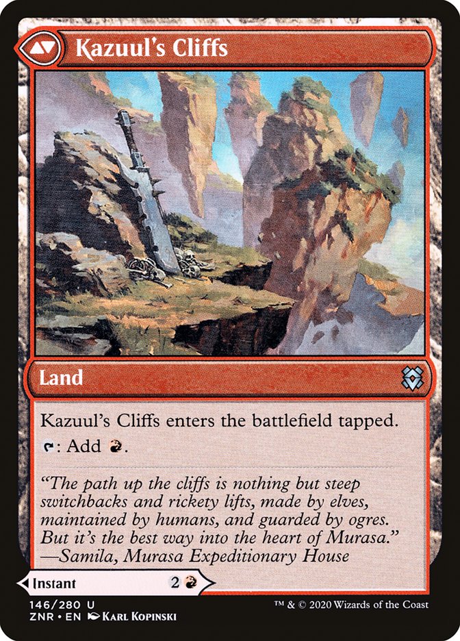 Kazuul's Fury // Kazuul's Cliffs [Zendikar Rising] | Odin's Place