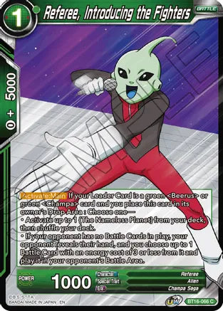 Referee, Introducing the Fighters (BT16-066) [Realm of the Gods] | Odin's Place