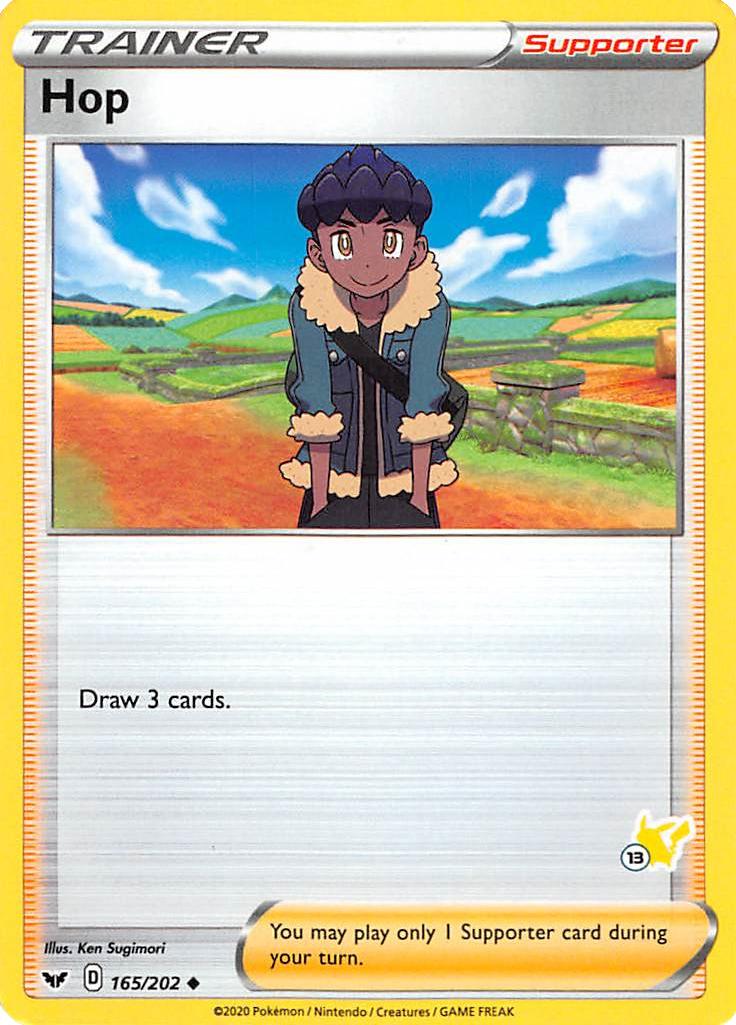 Hop (165/202) (Pikachu Stamp #13) [Battle Academy 2022] | Odin's Place