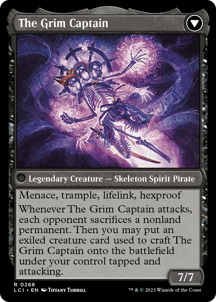 Throne of the Grim Captain // The Grim Captain [The Lost Caverns of Ixalan Prerelease Cards] | Odin's Place