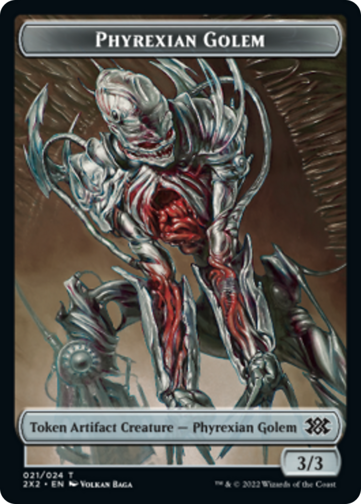 Saproling // Phyrexian Golem Double-Sided Token [Double Masters 2022 Tokens] | Odin's Place