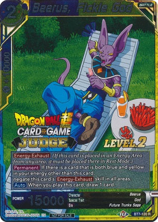 Beerus, Fickle God (Level 2) (BT7-120) [Judge Promotion Cards] | Odin's Place