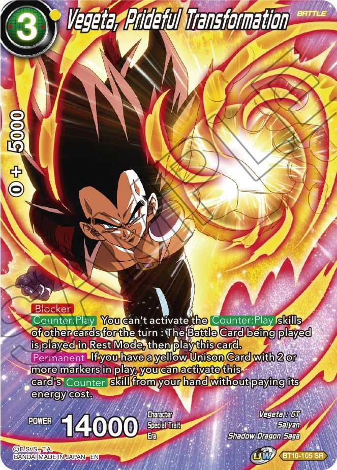 Vegeta, Prideful Transformation (BT10-105) [Theme Selection: History of Vegeta] | Odin's Place