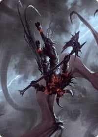 Burning-Rune Demon Art Card [Kaldheim Art Series] | Odin's Place