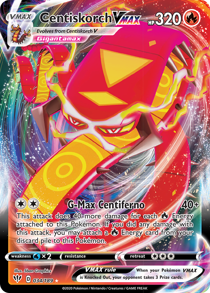 Centiskorch VMAX (034/189) [Sword & Shield: Darkness Ablaze] | Odin's Place