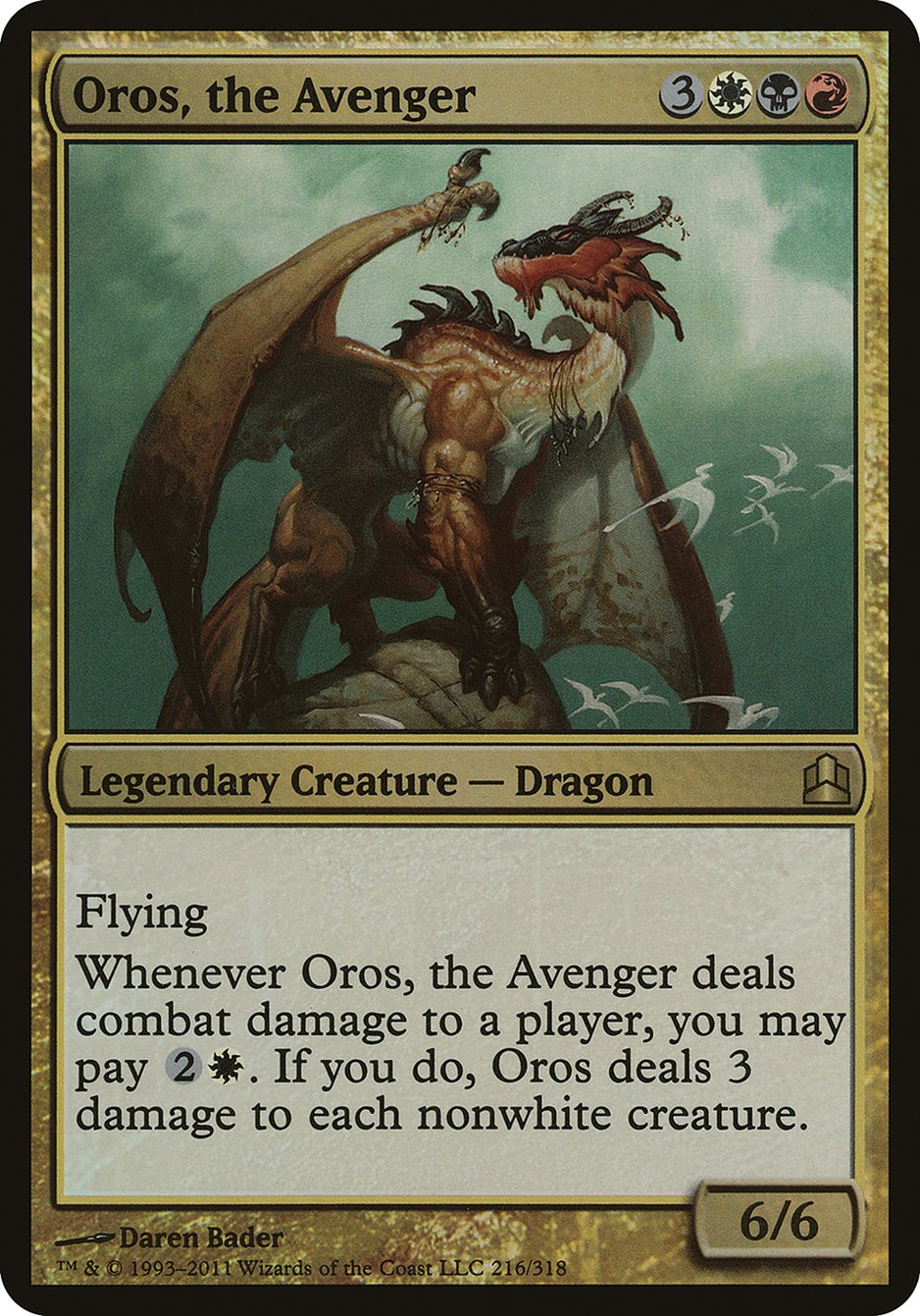 Oros, the Avenger (216) (Oversized) [Commander 2011 Oversized] | Odin's Place
