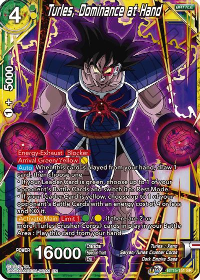 Turles, Dominance at Hand (BT15-151) [Saiyan Showdown] | Odin's Place