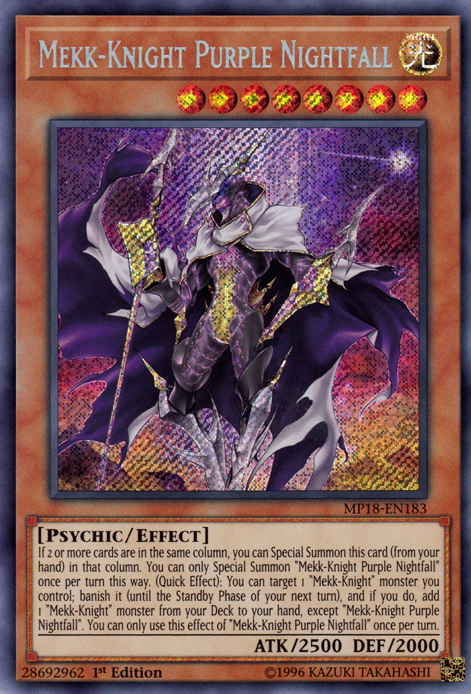 Mekk-Knight Purple Nightfall [MP18-EN183] Secret Rare | Odin's Place