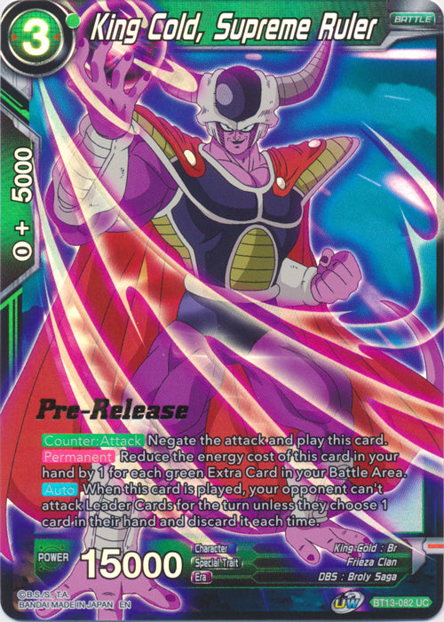 King Cold, Supreme Ruler (BT13-082) [Supreme Rivalry Prerelease Promos] | Odin's Place