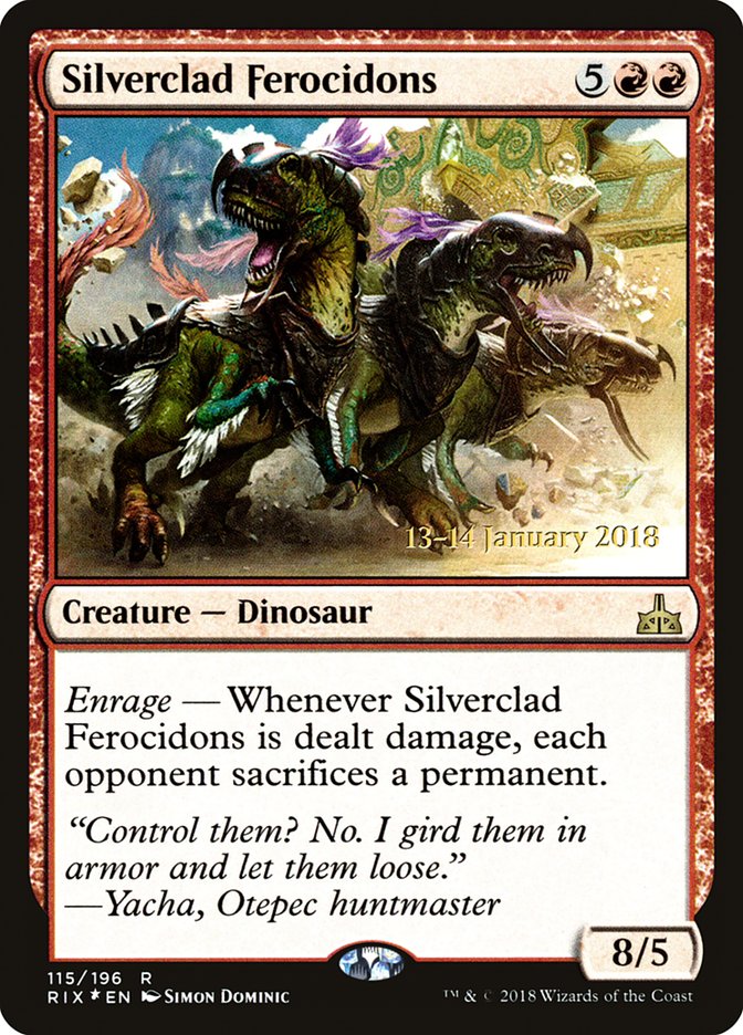 Silverclad Ferocidons (115) [Rivals of Ixalan Prerelease Promos] | Odin's Place