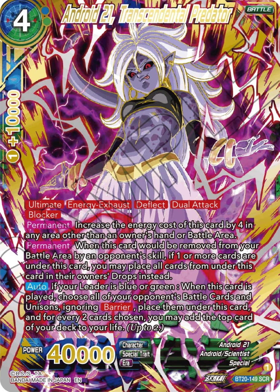 Android 21, Transcendental Predator (SPR) (BT20-149) [Power Absorbed] | Odin's Place