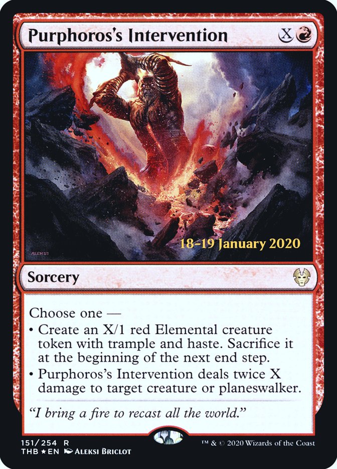 Purphoros's Intervention [Theros Beyond Death Prerelease Promos] | Odin's Place