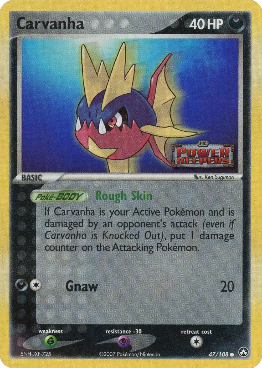 Carvanha (47/108) (Stamped) [EX: Power Keepers] | Odin's Place