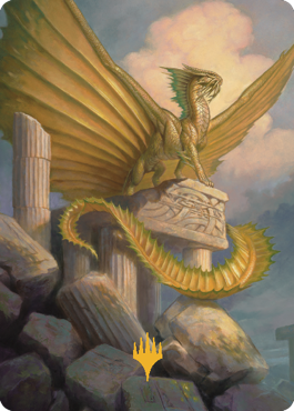 Ancient Gold Dragon Art Card (05) (Gold-Stamped Signature) [Commander Legends: Battle for Baldur's Gate Art Series] | Odin's Place
