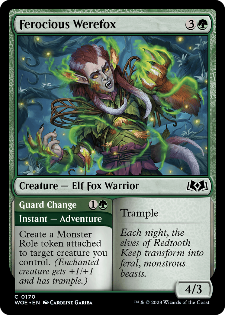 Ferocious Werefox // Guard Change [Wilds of Eldraine] | Odin's Place