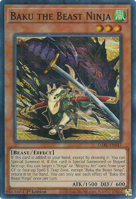 Baku the Beast Ninja [DABL-EN017] Super Rare | Odin's Place