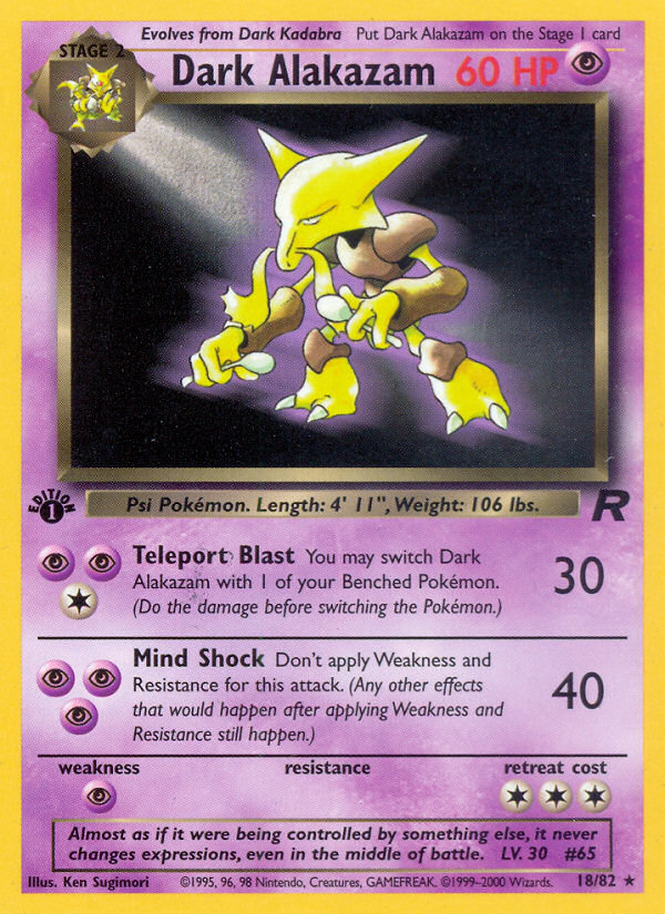 Dark Alakazam (18/82) [Team Rocket 1st Edition] | Odin's Place