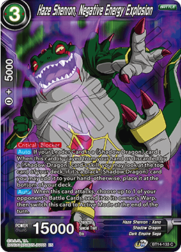 Haze Shenron, Negative Energy Explosion (BT14-133) [Cross Spirits] | Odin's Place