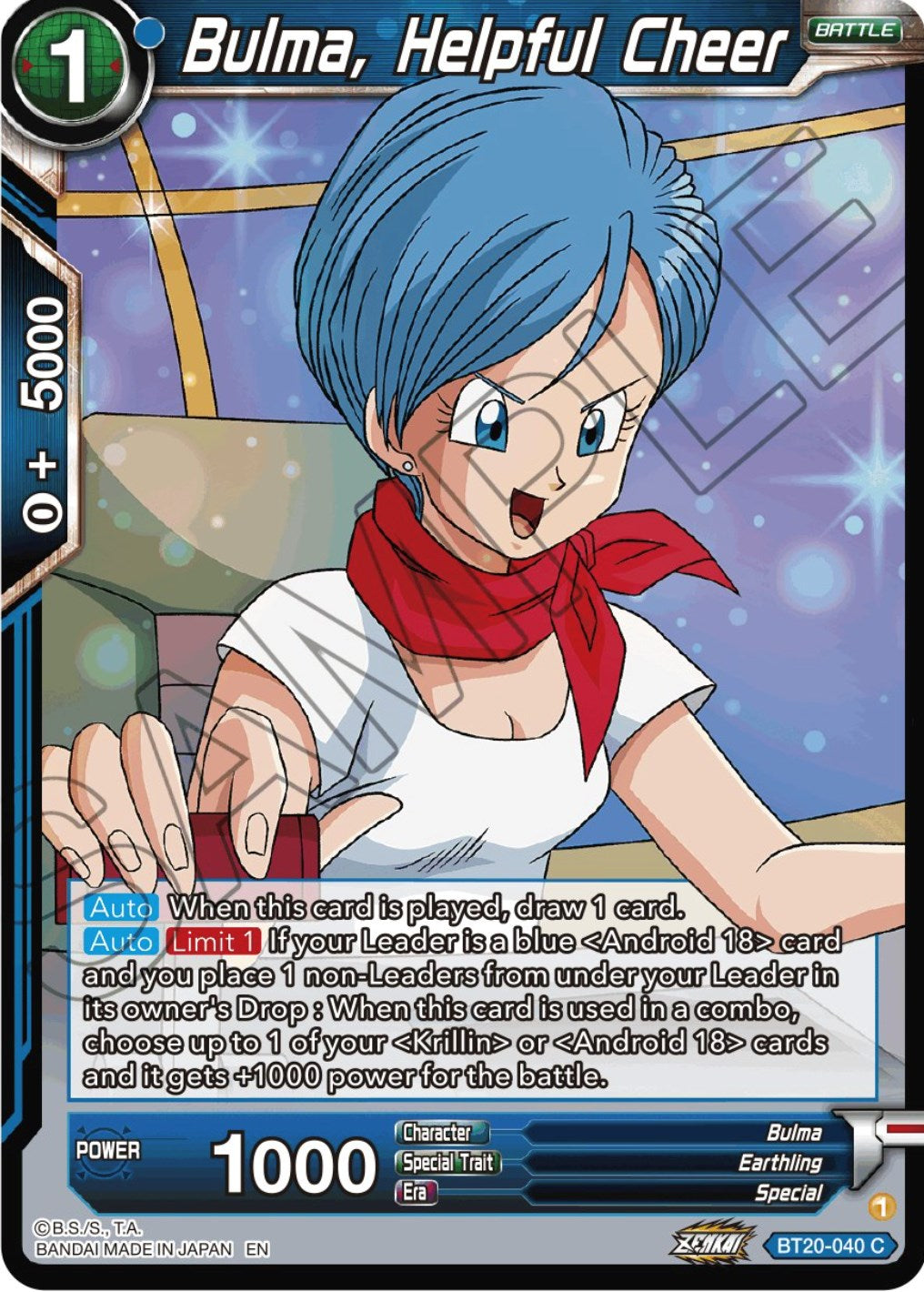 Bulma, Helpful Cheer (BT20-040) [Power Absorbed] | Odin's Place