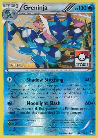 Greninja (40/122) (League Promo 1st Place) [XY: BREAKpoint] | Odin's Place