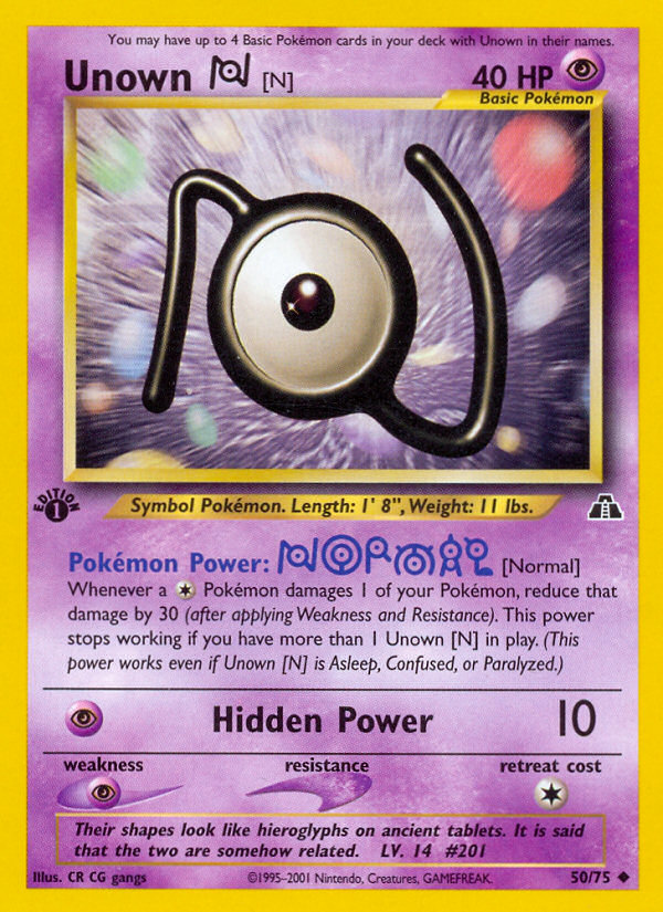 Unown [N] (50/75) [Neo Discovery 1st Edition] | Odin's Place