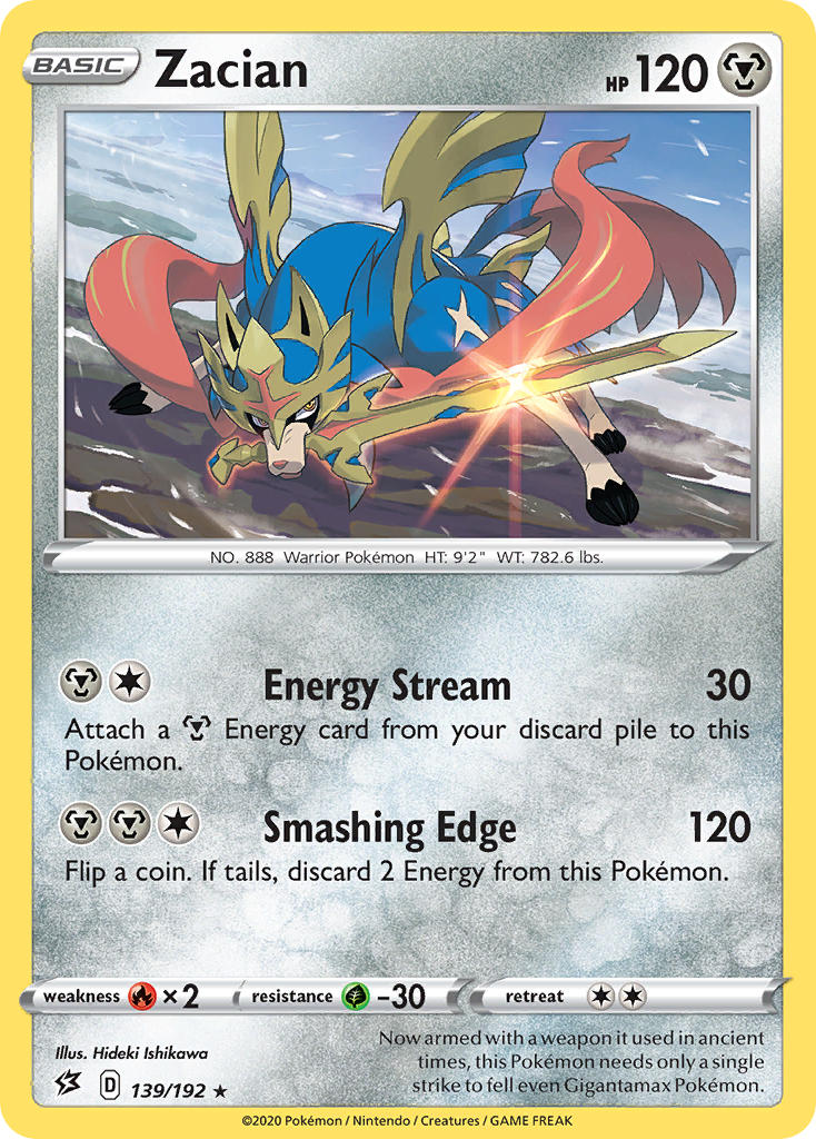 Zacian (139/192) (Cracked Ice Holo) (Theme Deck Exclusives) [Sword & Shield: Rebel Clash] | Odin's Place