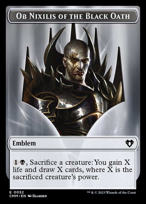 Treasure // Emblem - Ob Nixilis of the Black Oath Double-Sided Token [Commander Masters Tokens] | Odin's Place